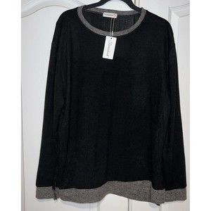Fantaslook Soft Women's Sweater Black Gray Comfortable Long Sleeved NWT  Sz XXL